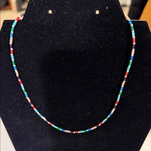 Silpada Sterling Silver Colorful Boho Bead Necklace. 16”Length.